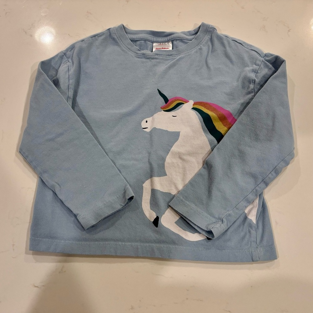 Unicorn Print Kids Shirt - Blue